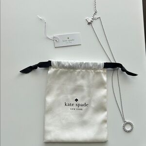 Kate Spade Full Circle Silver Chain Necklace with Circular Pendant